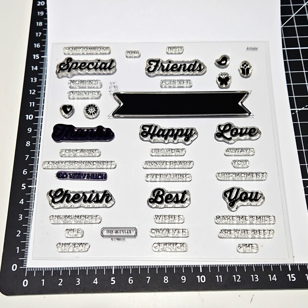 Finding the Words Occasions CTMH Clear stamp set my Acrylix